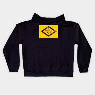 Golden and Black Flag Arkansas - Libertarian Black and Yellow Symbol Kids Hoodie